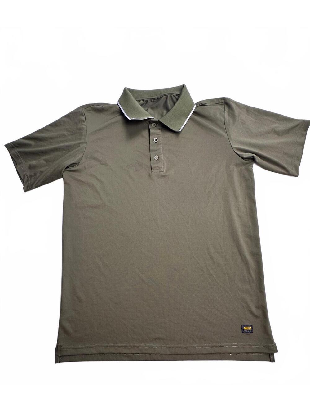 MIER Men's Olive Green Performance Polo Shirt Short Sleeve